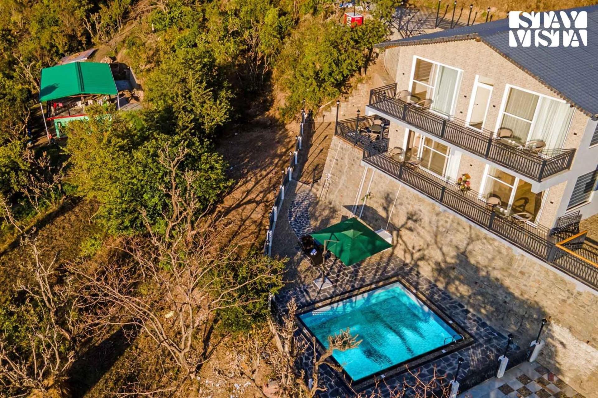Stayvista At Sunset Springs With Pool & Views Nainital Esterno foto